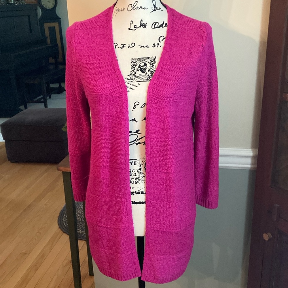 NWT! Ann Taylor Pink Open-Front Sweater